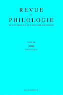 Revue de philologie, de littérature et d'histoire anciennes, v.  80